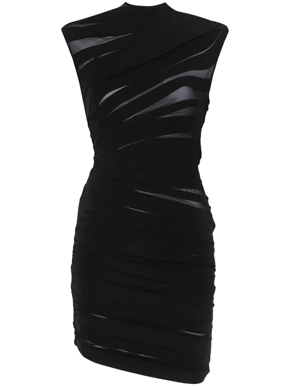 Mugler Ruched Sheer Mini Dress