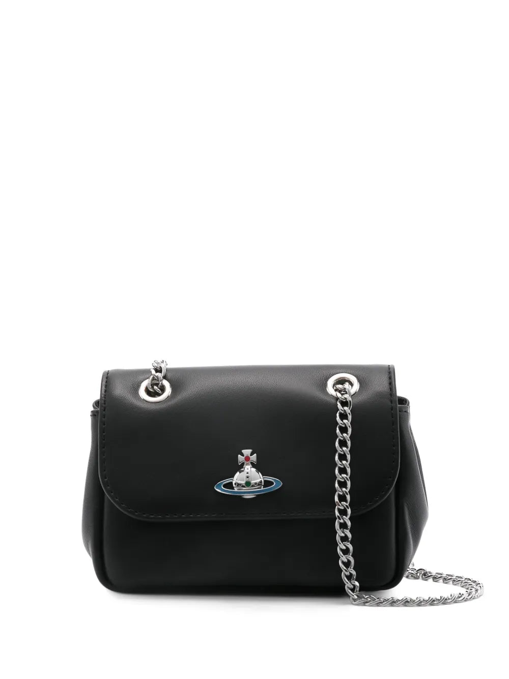 Vivienne Westwood Small Orb Plaque Leather Shoulder Bag