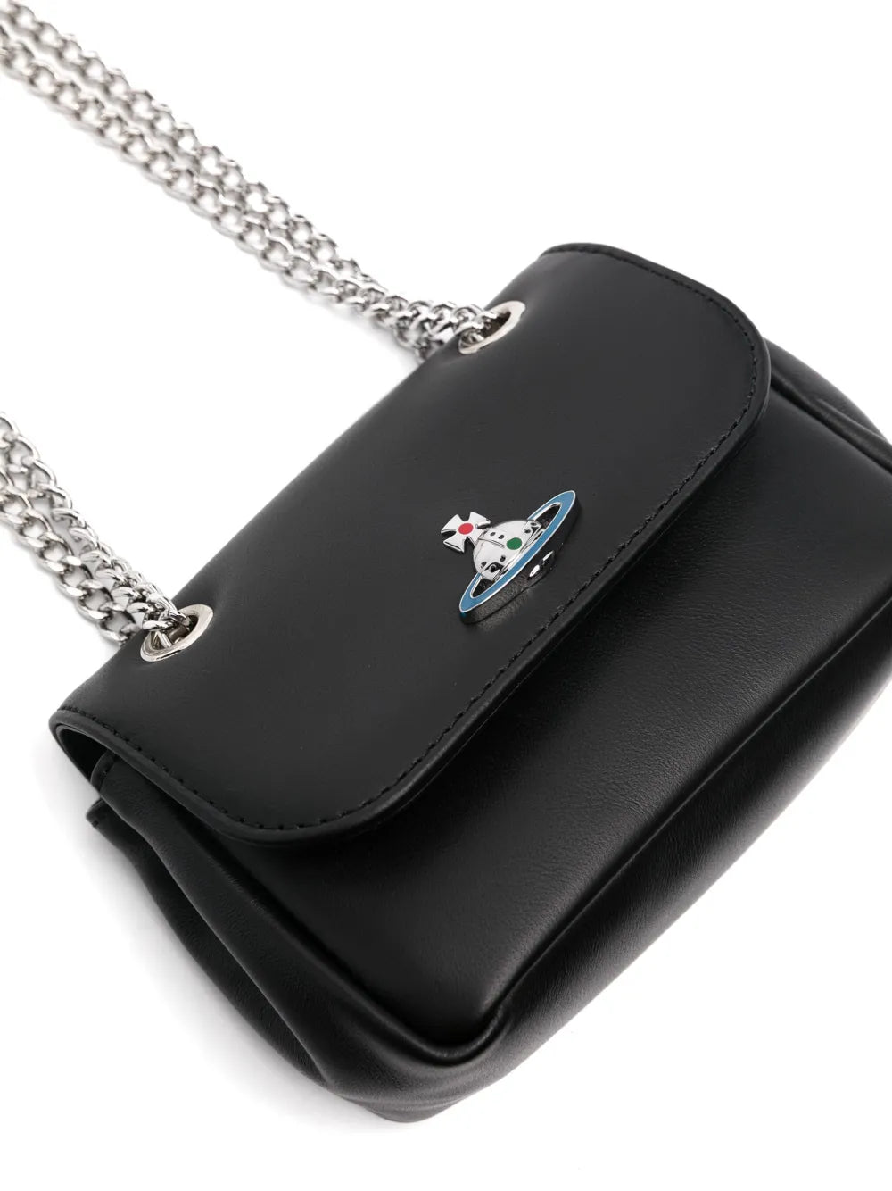 Vivienne Westwood Small Orb Plaque Leather Shoulder Bag