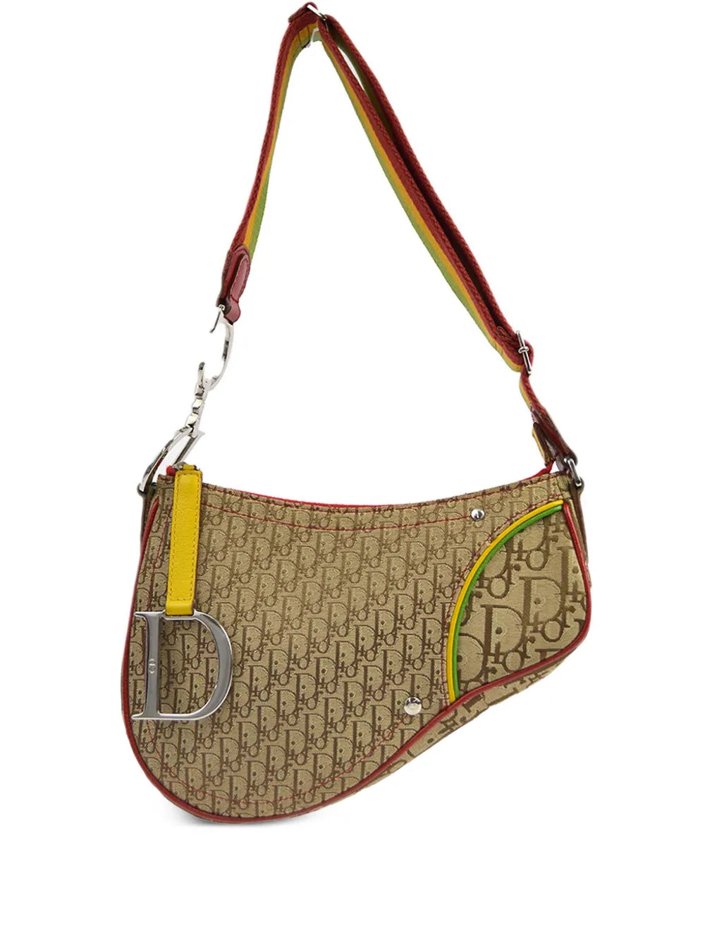 Christian Dior Pre Owned 2004 Rasta Line Saddle Shoulder Bag
