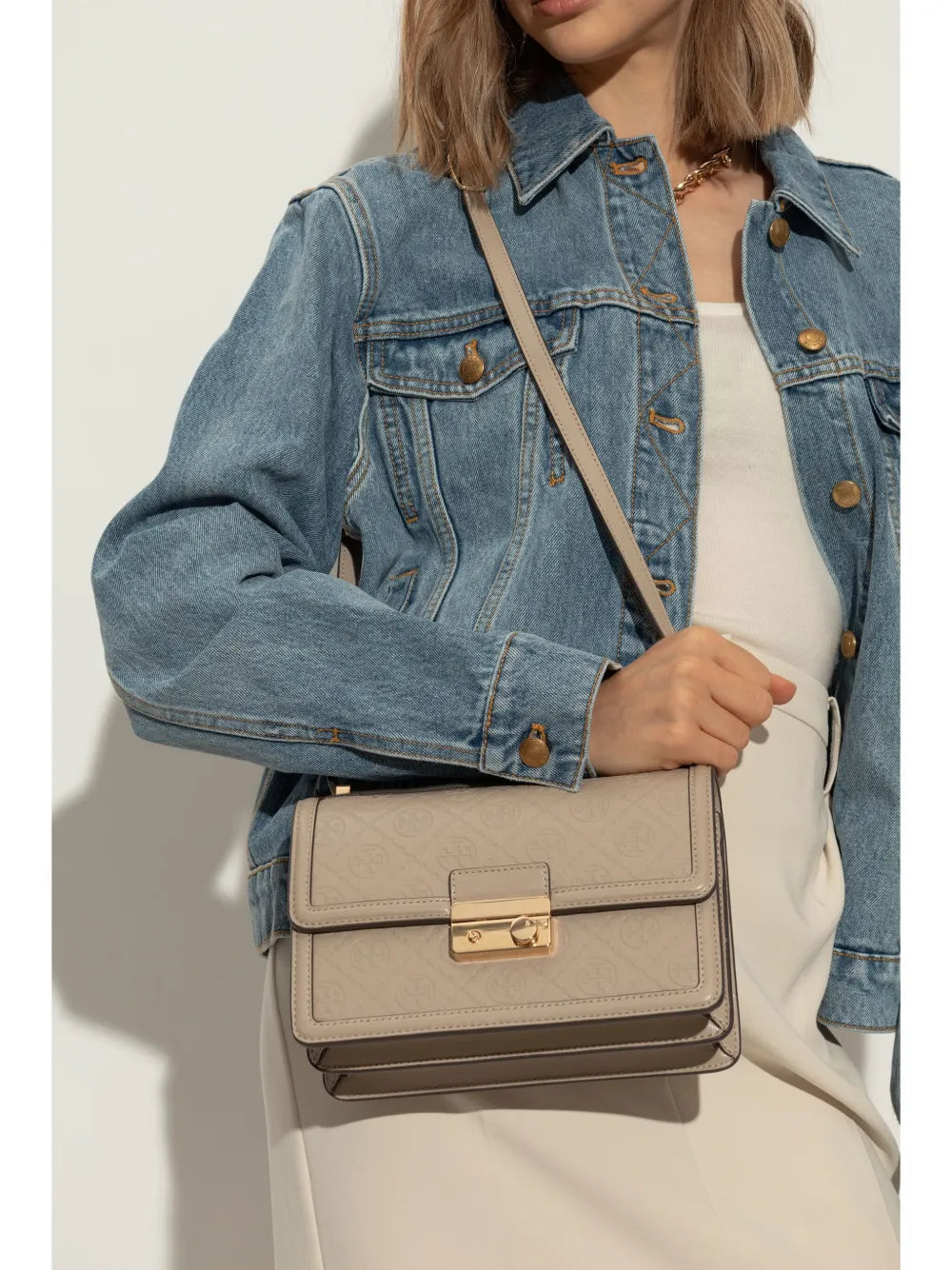 Tory Burch T Monogram Leather Shoulder Bag