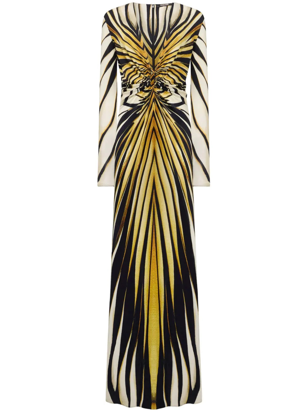 Roberto Cavalli Ray Of Gold Print Maxi Dress