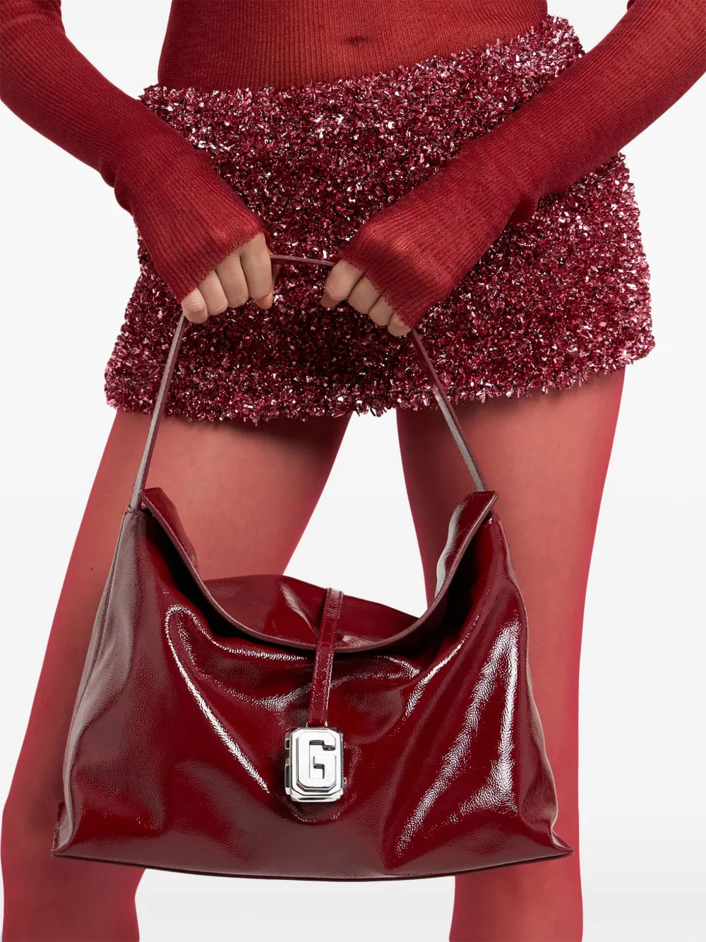 Gcds Large Leather Comma Bag