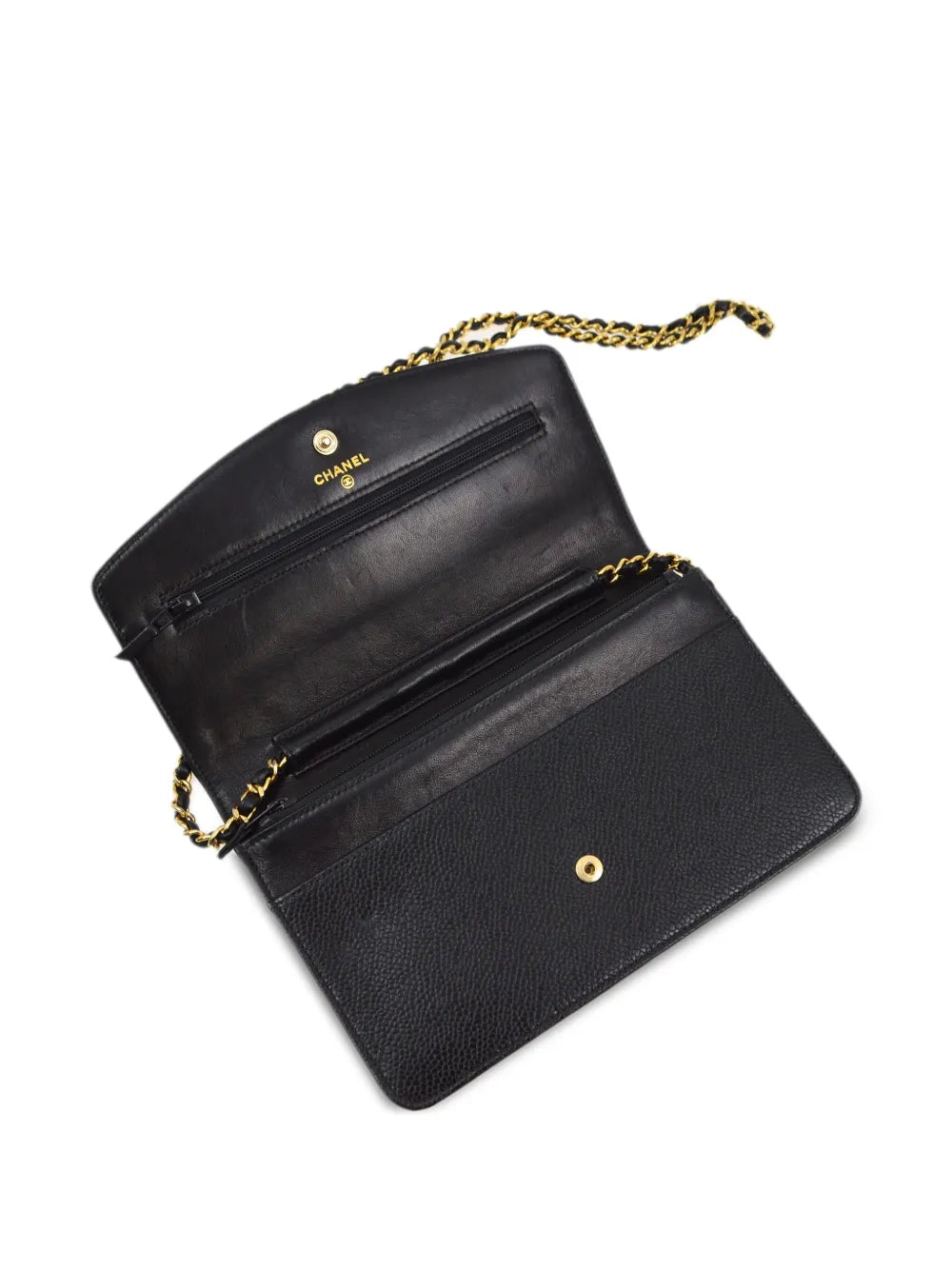 Chanel Pre Owned 2000 Cc Stitch Wallet On Chain