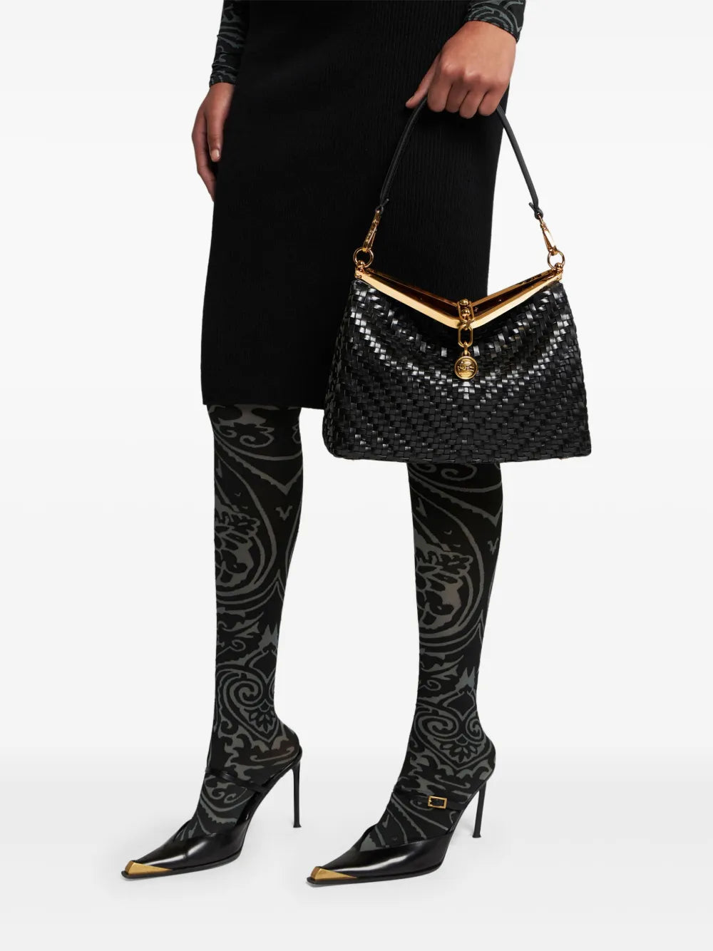 Etro Medium Woven Vela Shoulder Bag