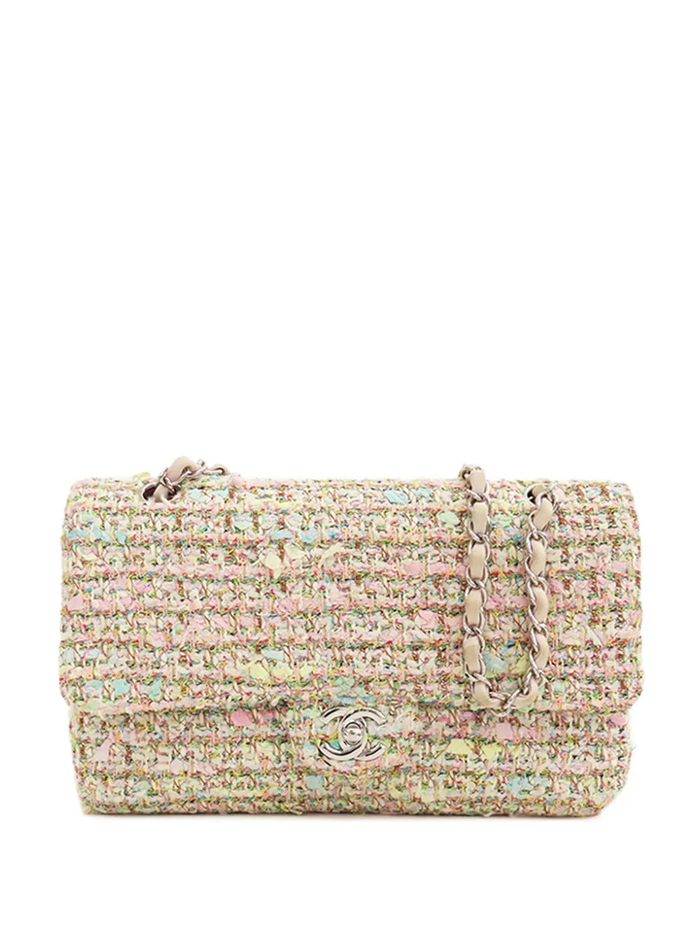 Chanel Pre Owned 2004 2005 Medium Classic Tweed Double Flap Shoulder Bag