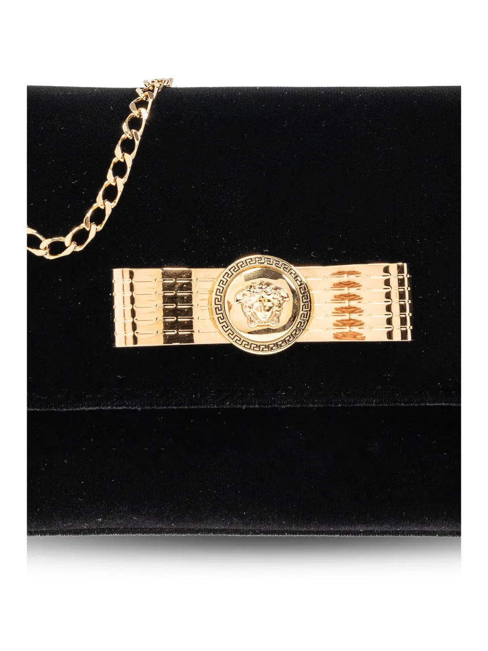 Versace Medusa Head Velvet Shoulder Bag
