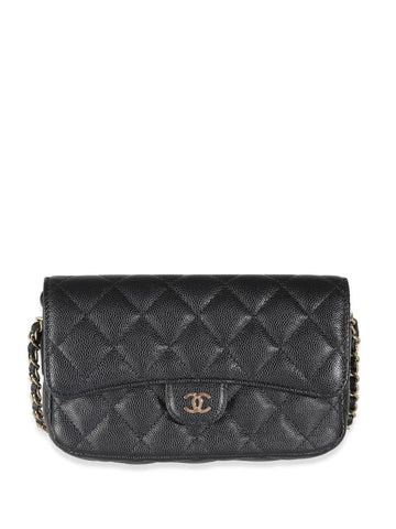 Chanel Pre Owned Diamond Quilted Phone Holder