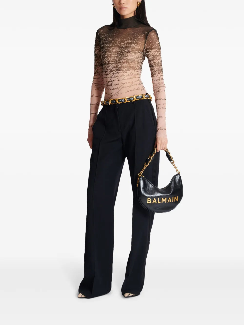 Balmain 1945 Soft Moon Shoulder Bag