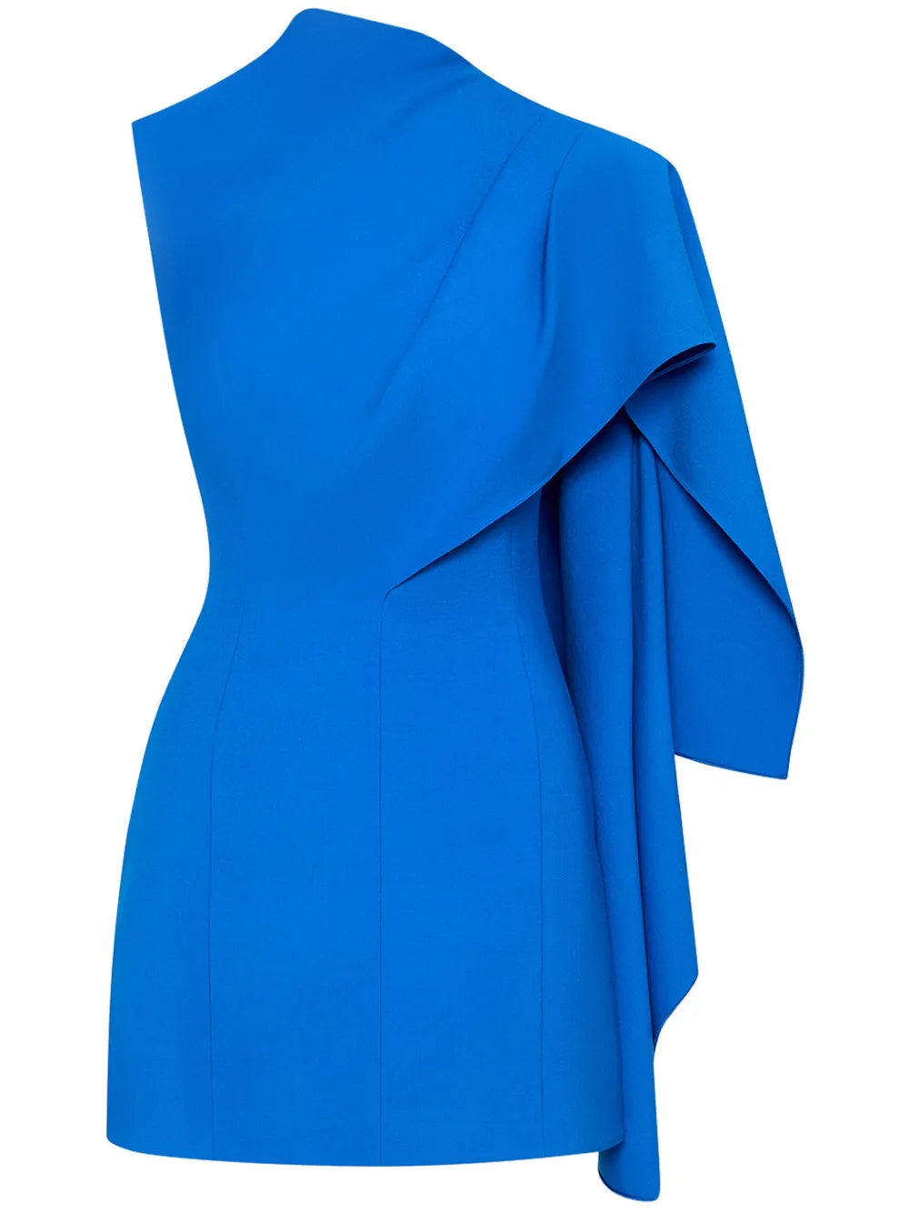 Oscar De La Renta One Shoulder Cape Dress