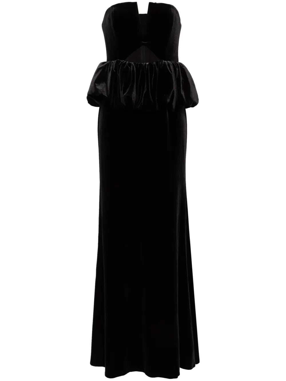 Self Portrait Velvet Peplum Maxi Dress