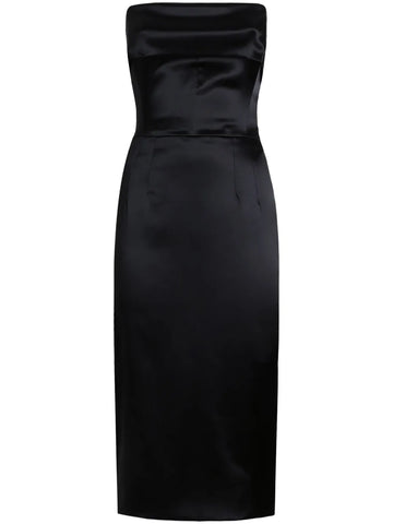 Dolce Gabbana Dna Satin Finish Midi Dress