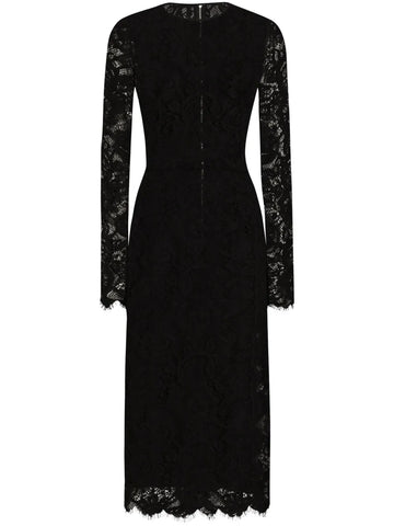 Dolce Gabbana Floral Lace Midi Dress