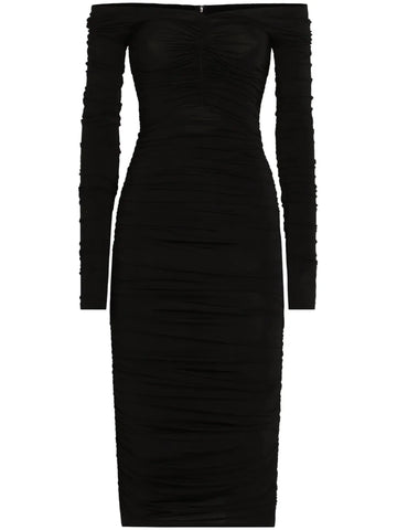 Dolce Gabbana Ruched Midi Dress