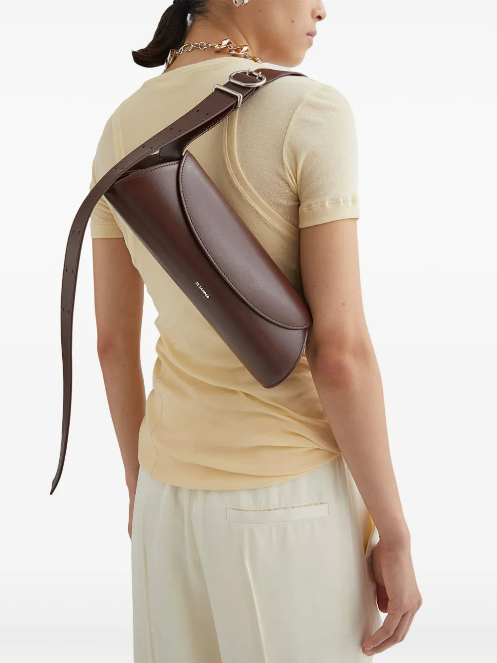 Jil Sander Small Cannolo Iconic Line Shoulder Bag
