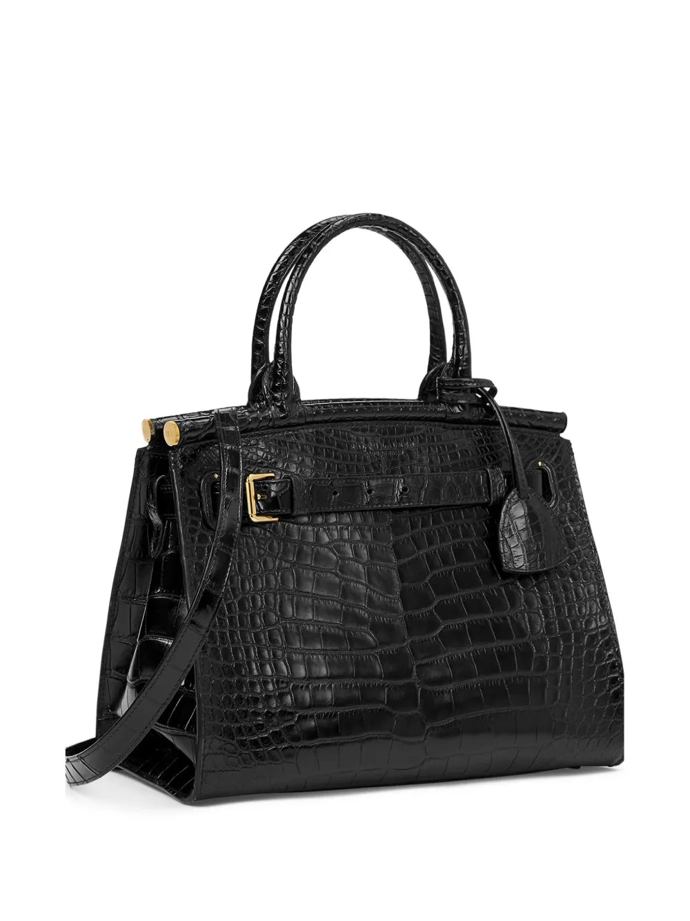 Ralph Lauren Collection Medium Caiman Shoulder Bag
