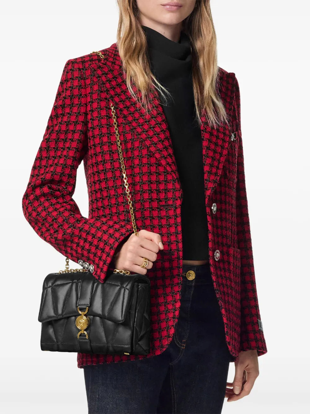 Versace Kleio Quilted Shoulder Bag