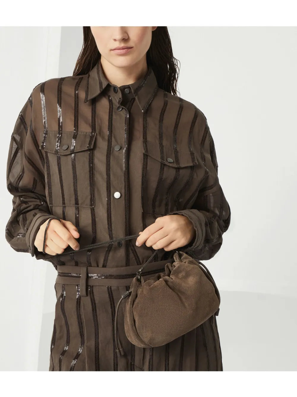 Brunello Cucinelli Suede Shoulder Bag