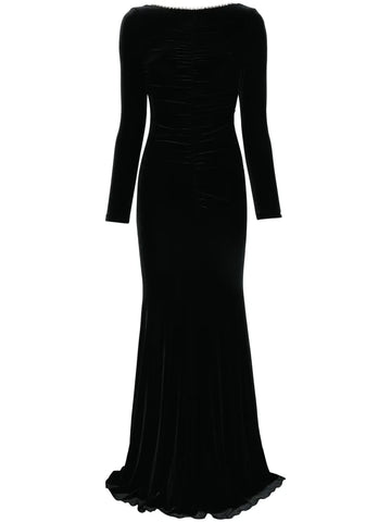 Nissa Velvet Backless Maxi Dress
