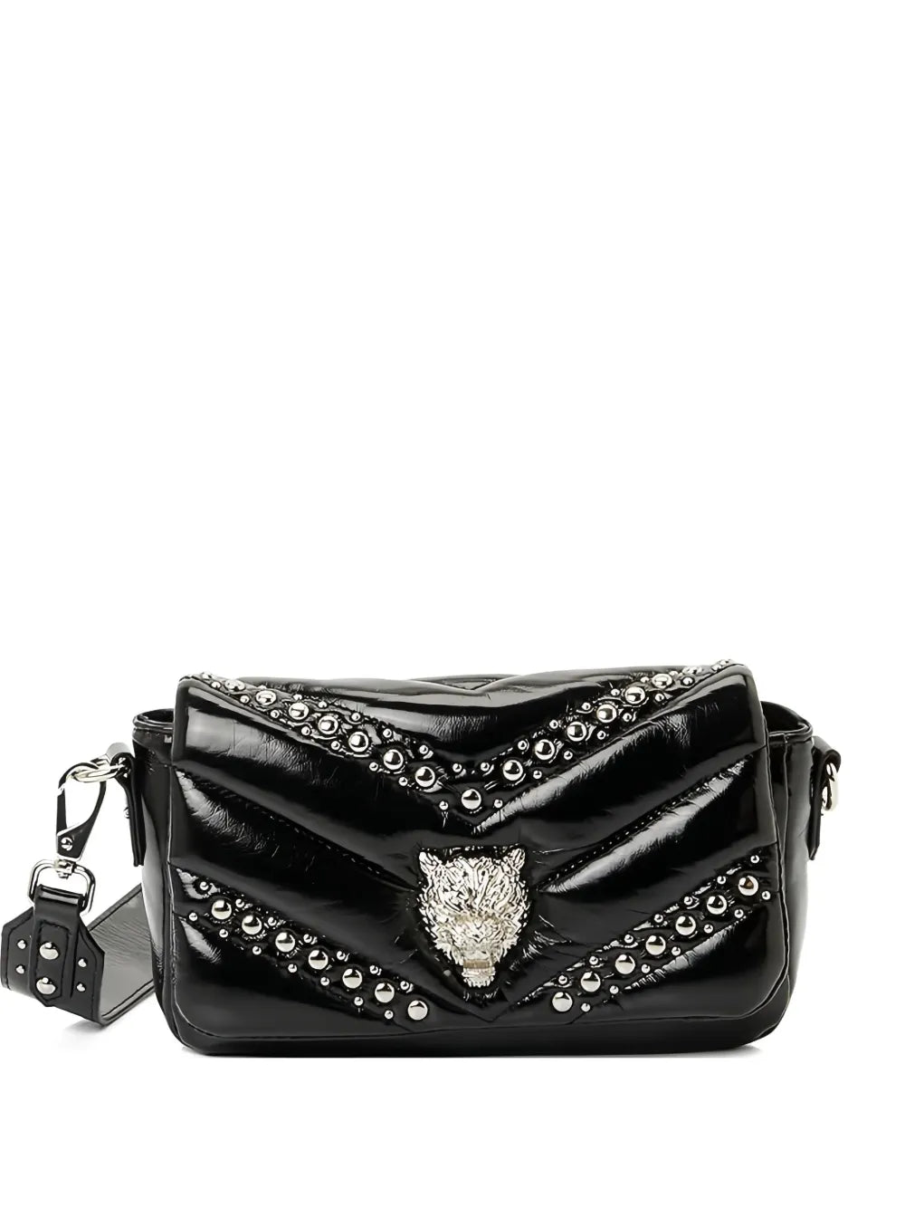 Plein Sport Small Cady Quilted Flap Shoulder Bag