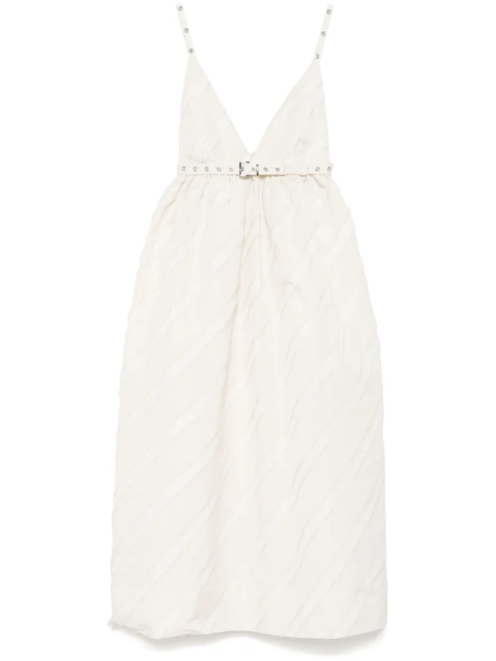 Ganni Stripe Pattern Midi Dress