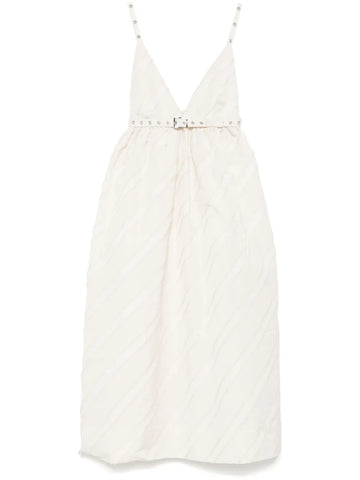 Ganni Stripe Pattern Midi Dress