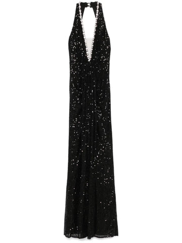 Nissa Sequinned Halterneck Maxi Dress
