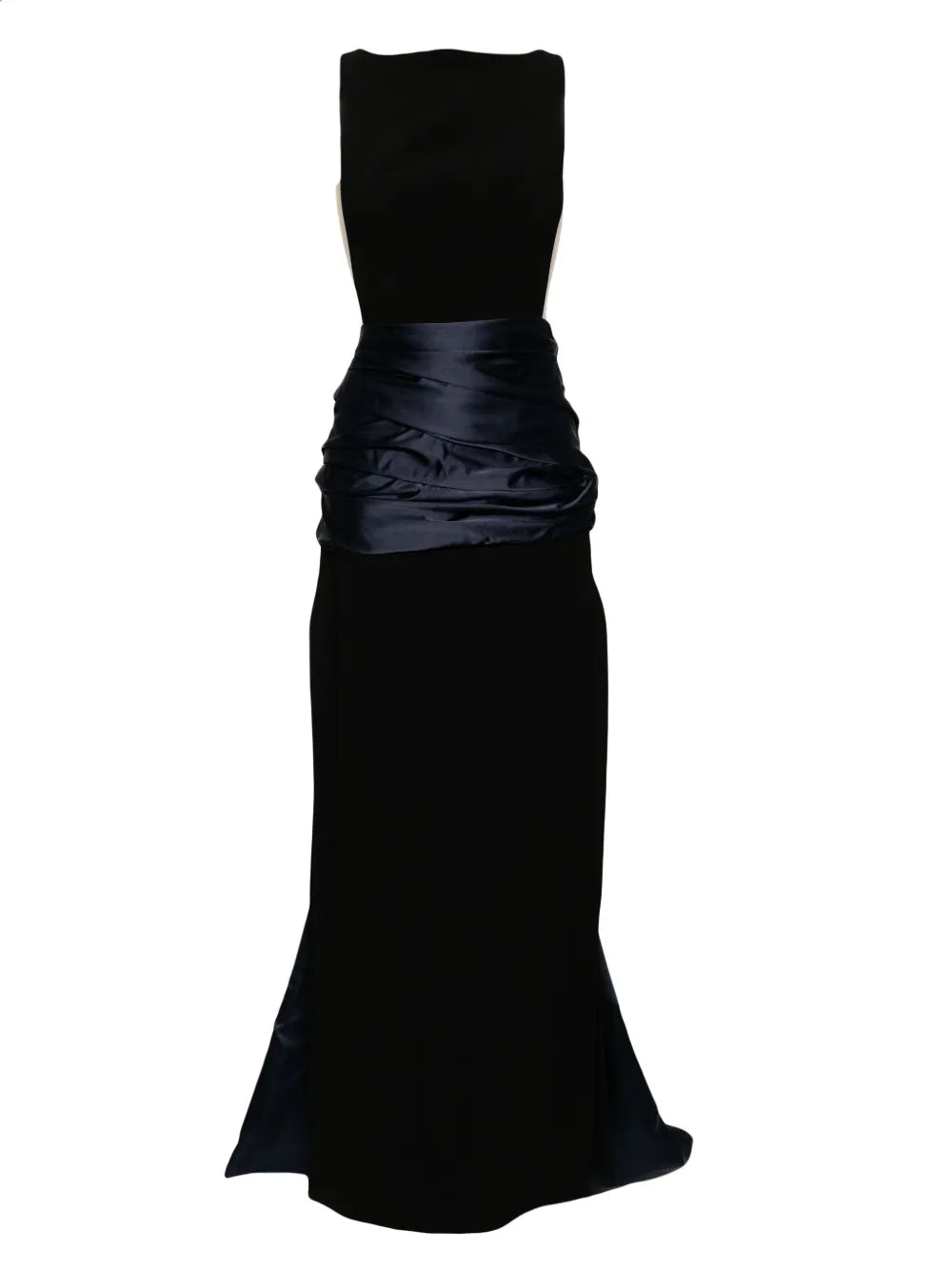 Isabel Sanchis Boatneck Sheer Sides Gown