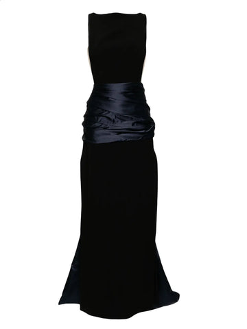 Isabel Sanchis Boatneck Sheer Sides Gown