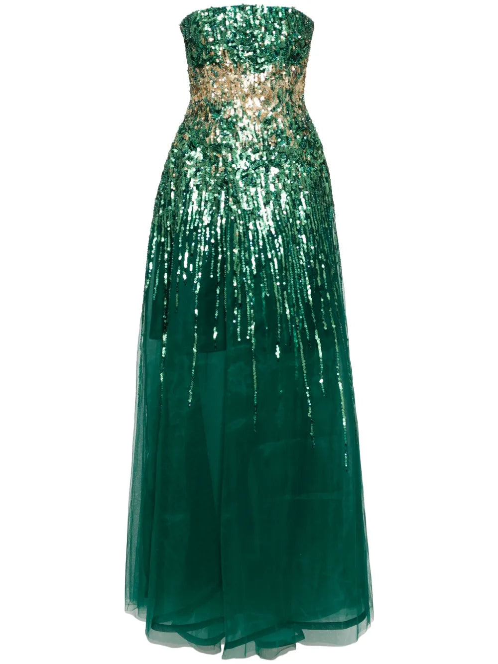 Saiid Kobeisy Embroidered Strapless Dress