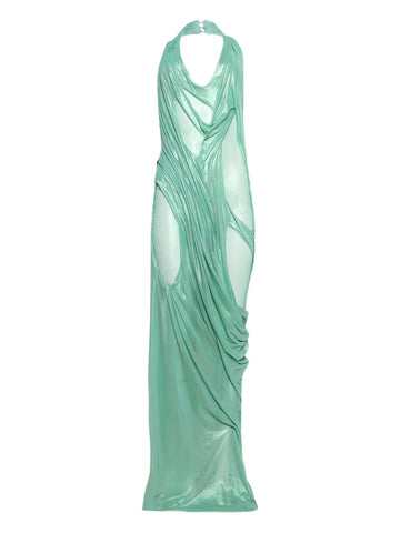 Di Petsa Siren Wetlook Halter Neck Dress