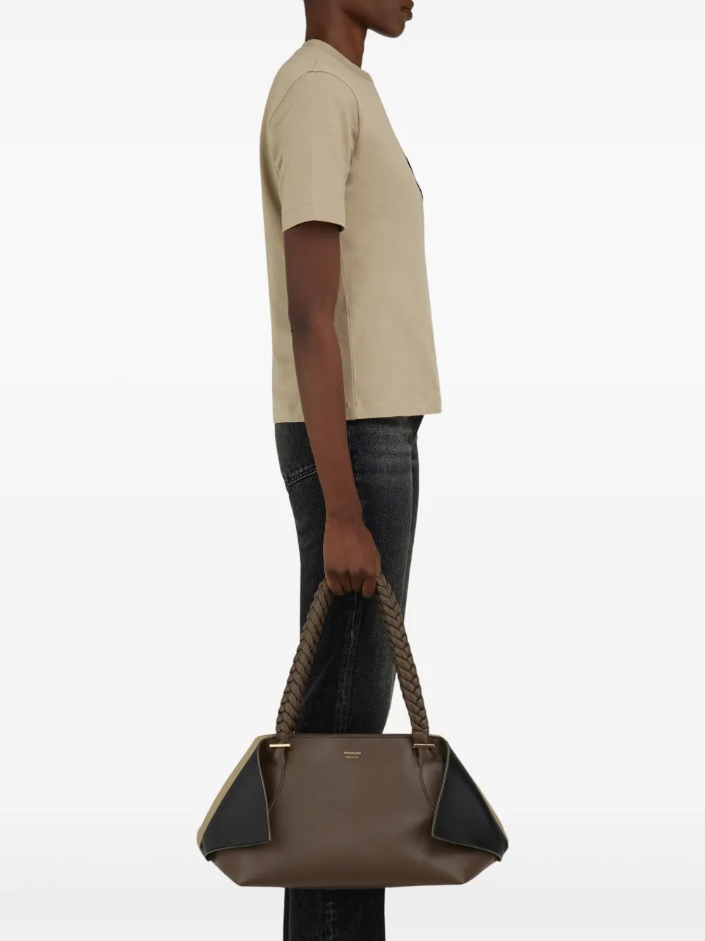 Ferragamo L Leather Shoulder Bag