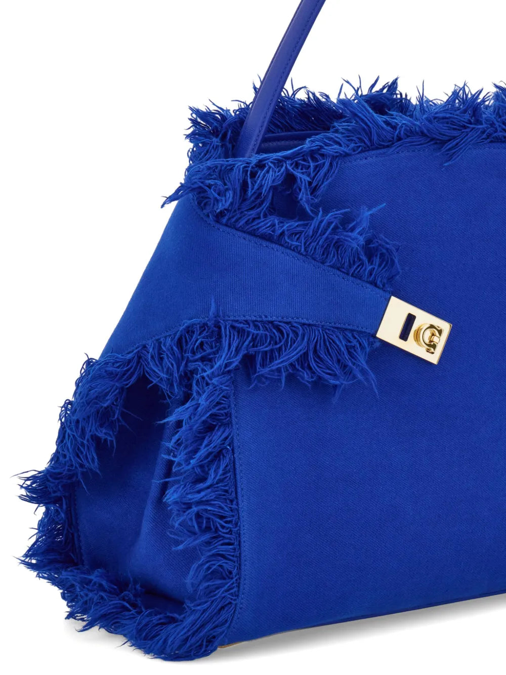 Ferragamo Large Hug Fringe Detail Shoulder Bag