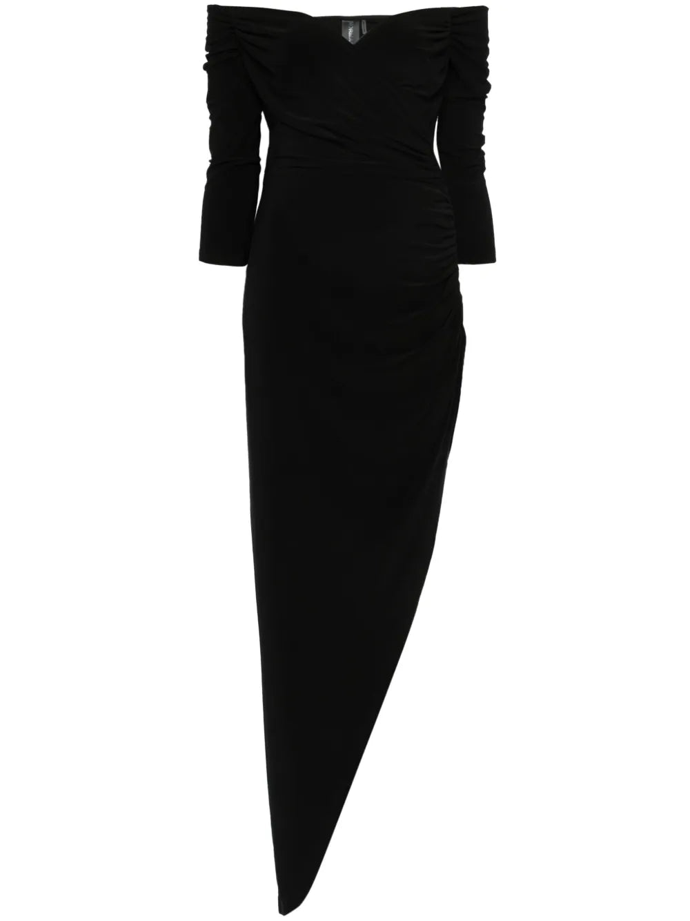 Norma Kamali Side Drape Off Shoulder Gown
