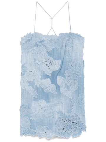 Ermanno Scervino Floral Applique Mini Dress