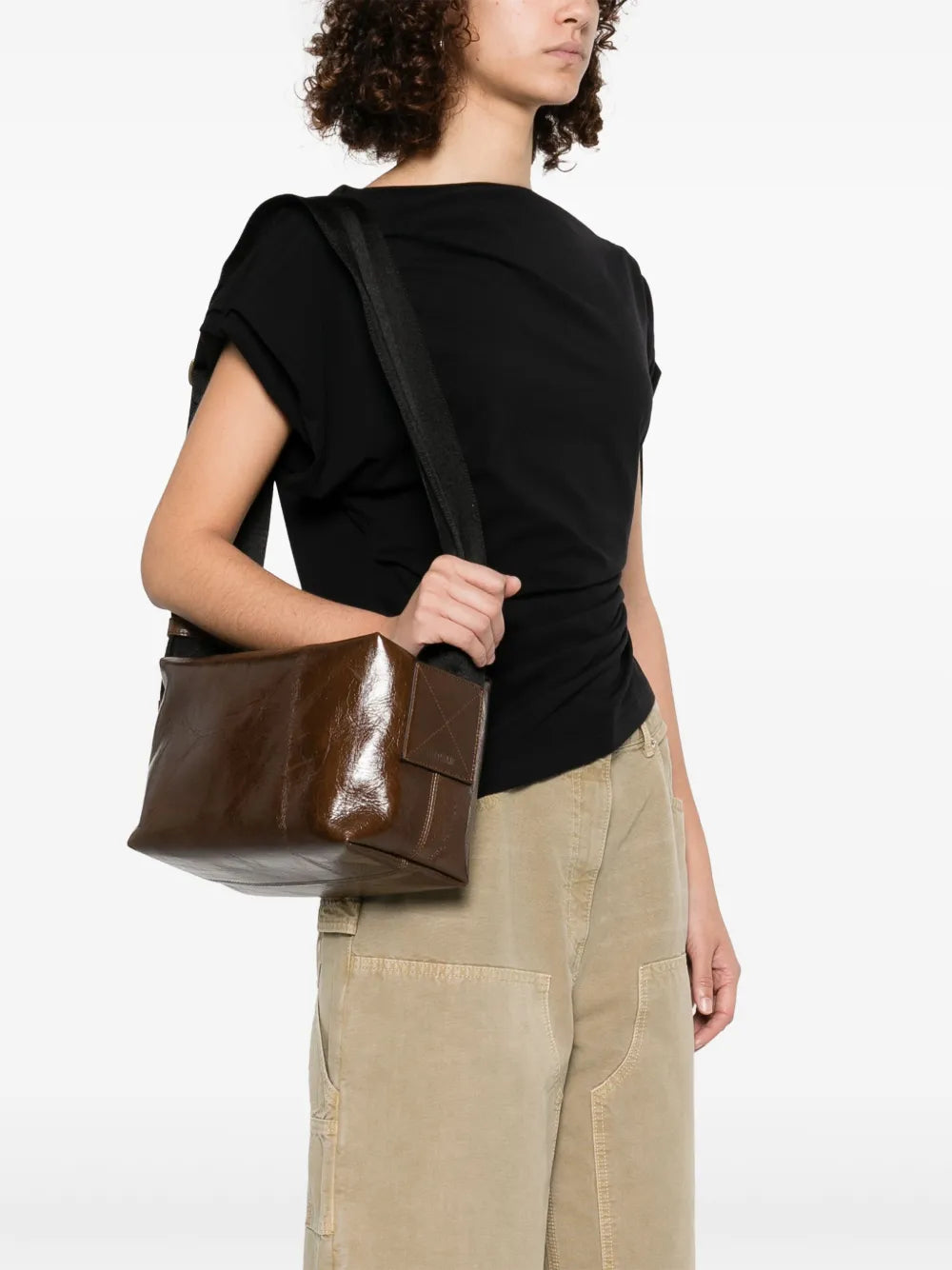 Uma Wang Medium Leather Shoulder Bag