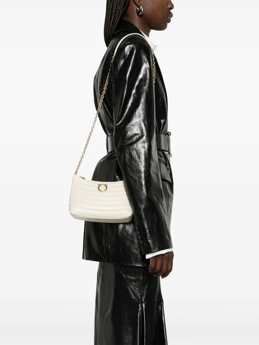 Ferragamo Gancini Plaque Shoulder Bag