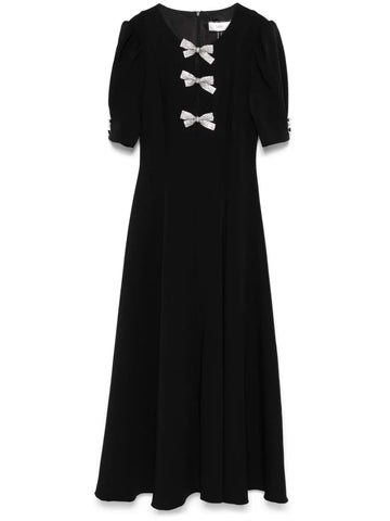Nissa Bow Applique Maxi Dress
