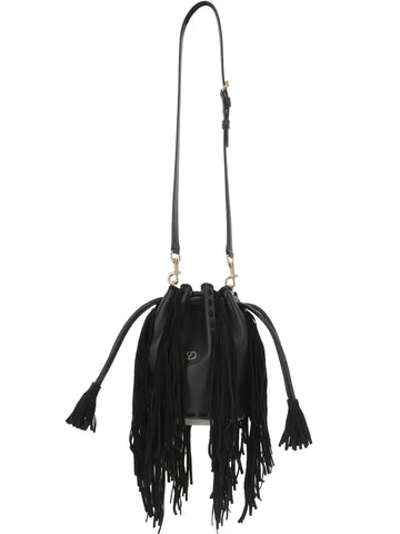 Valentino Garavani Fringed Leather Shoulder Bag