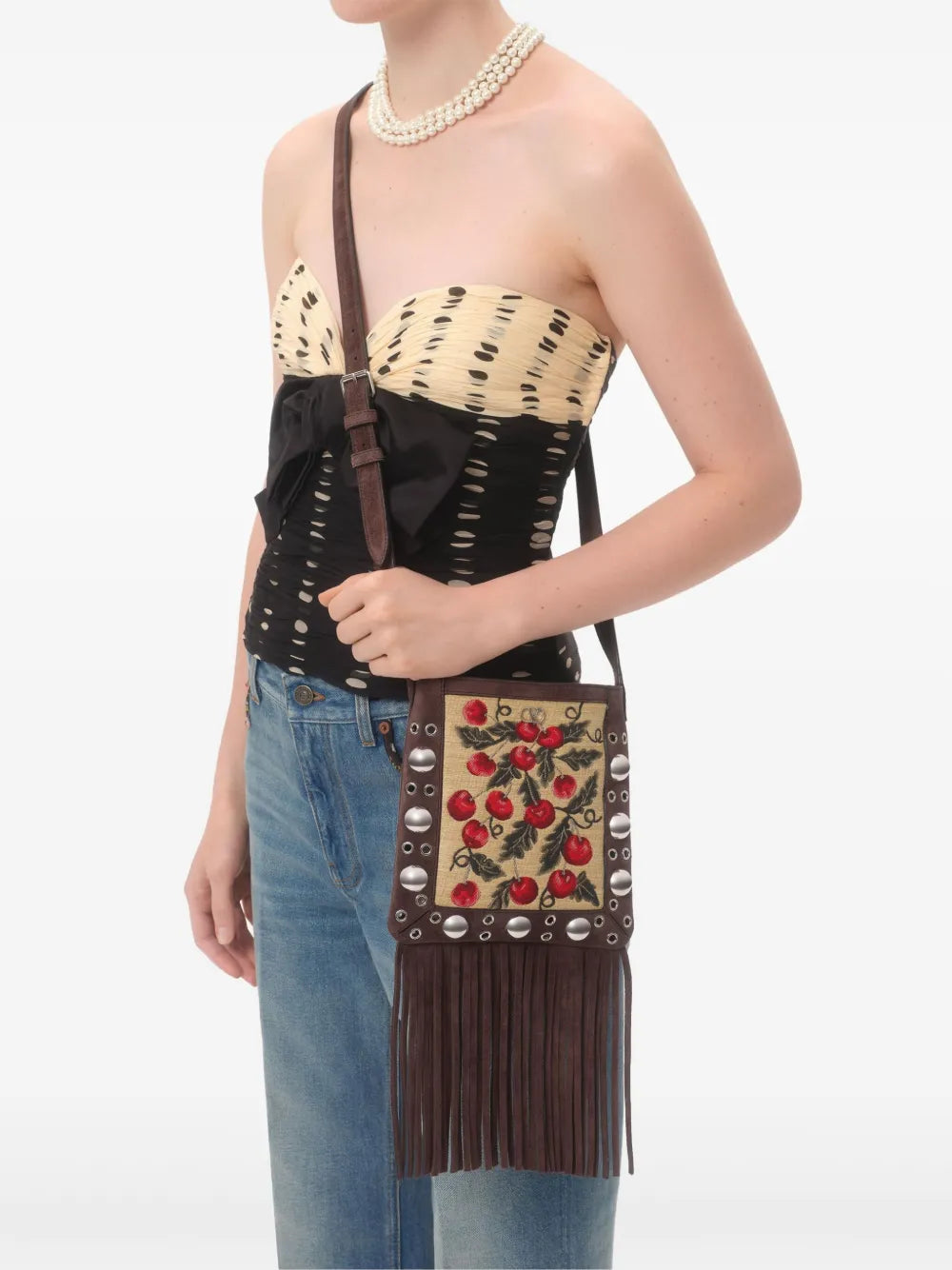 Valentino Garavani Small Nellcote Cherryfic Motif Shoulder Bag