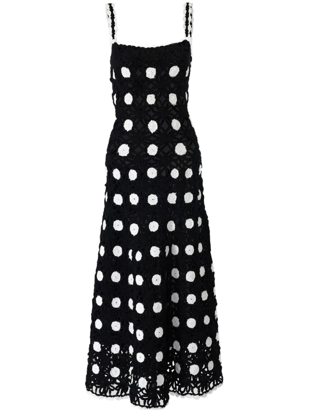 Carolina Herrera Polka Dot Knit Midi Dress