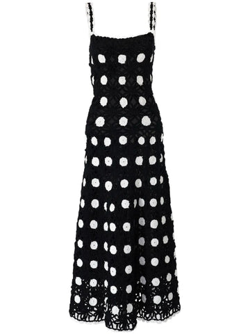 Carolina Herrera Polka Dot Knit Midi Dress