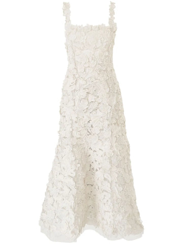 Carolina Herrera Embroidered Midi Dress