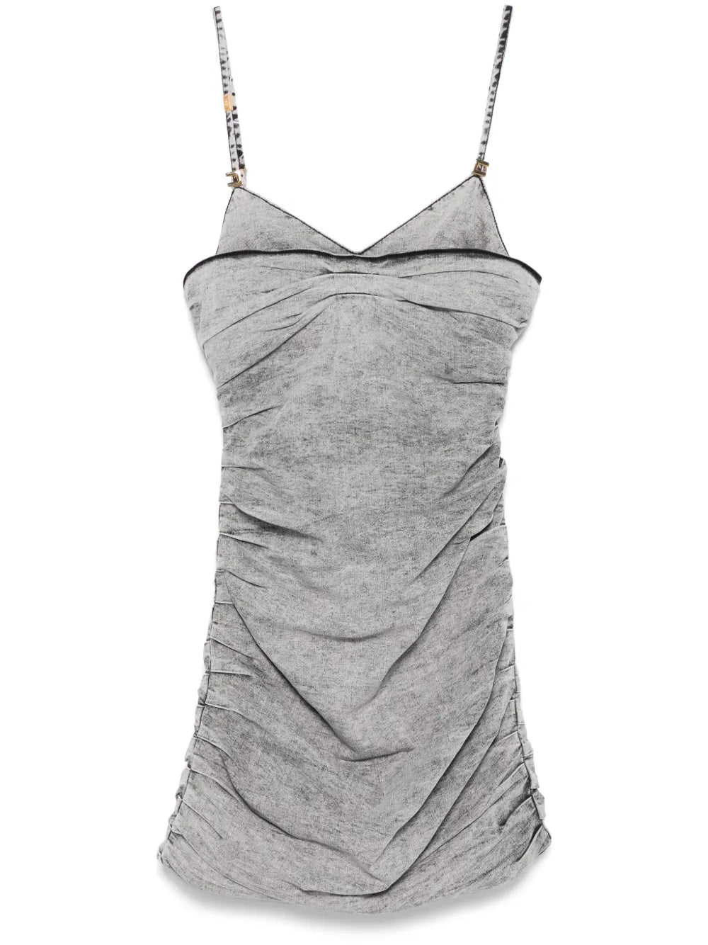 Elisabetta Franchi Shoulder Straps Denim Mini Dress