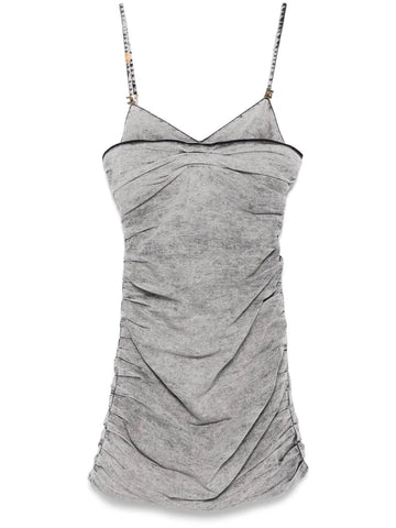 Elisabetta Franchi Shoulder Straps Denim Mini Dress