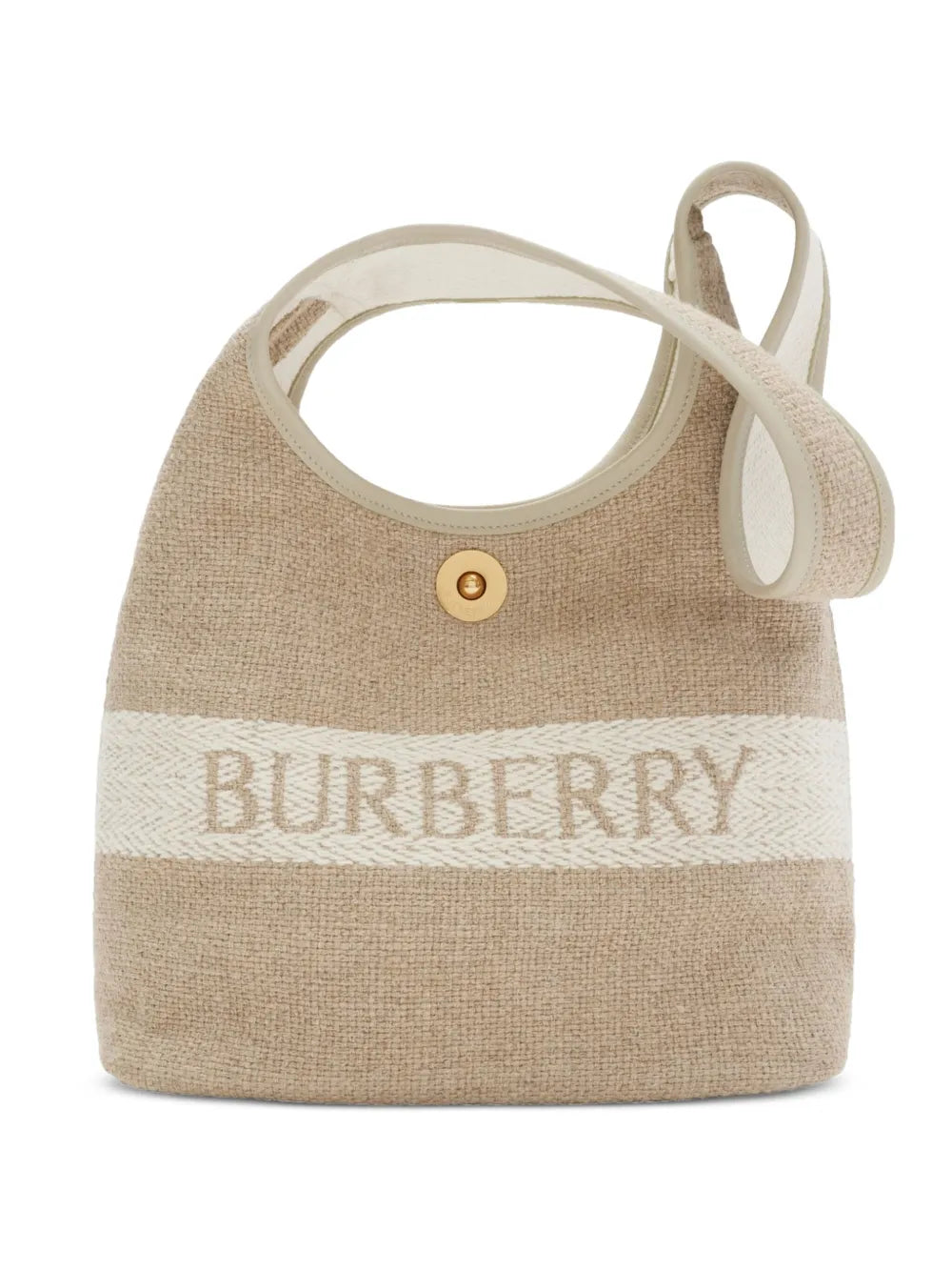 Burberry Small Logo Embellished Canvas Shoulder Bag