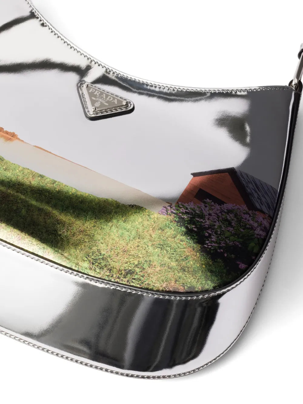 Prada Cleo Printed Brushed Leather Shoulder Bag
