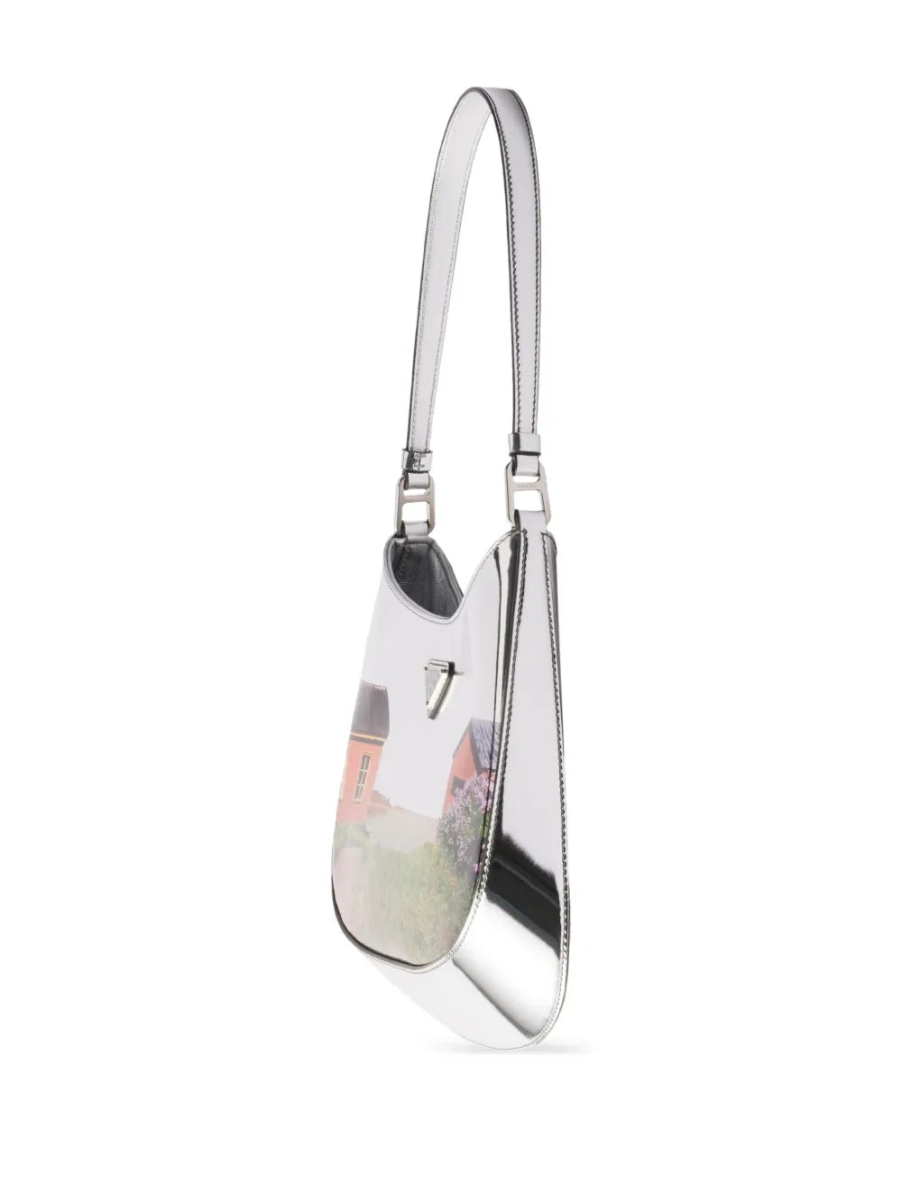 Prada Cleo Printed Brushed Leather Shoulder Bag