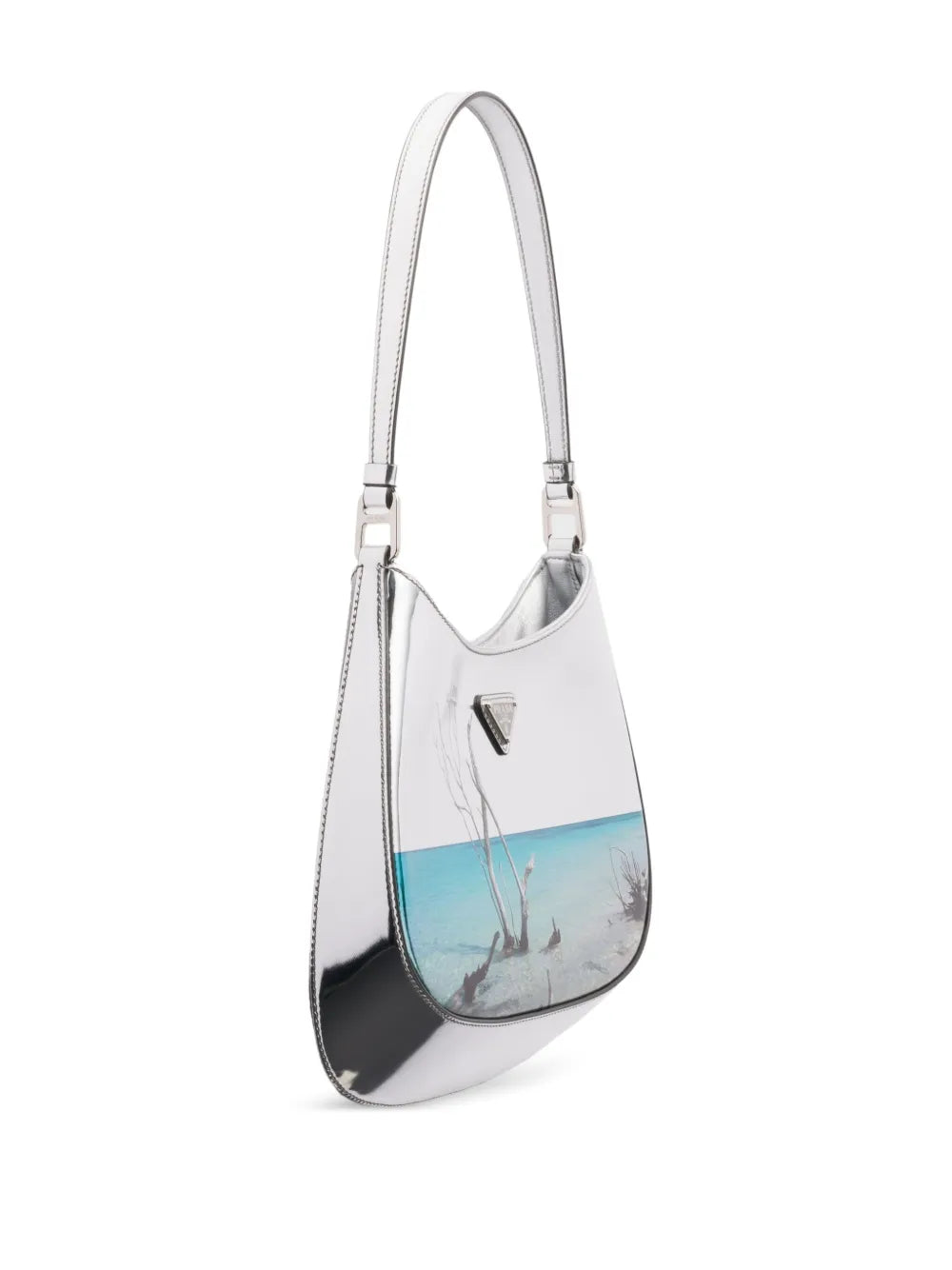 Prada Cleo Printed Brushed Leather Shoulder Bag