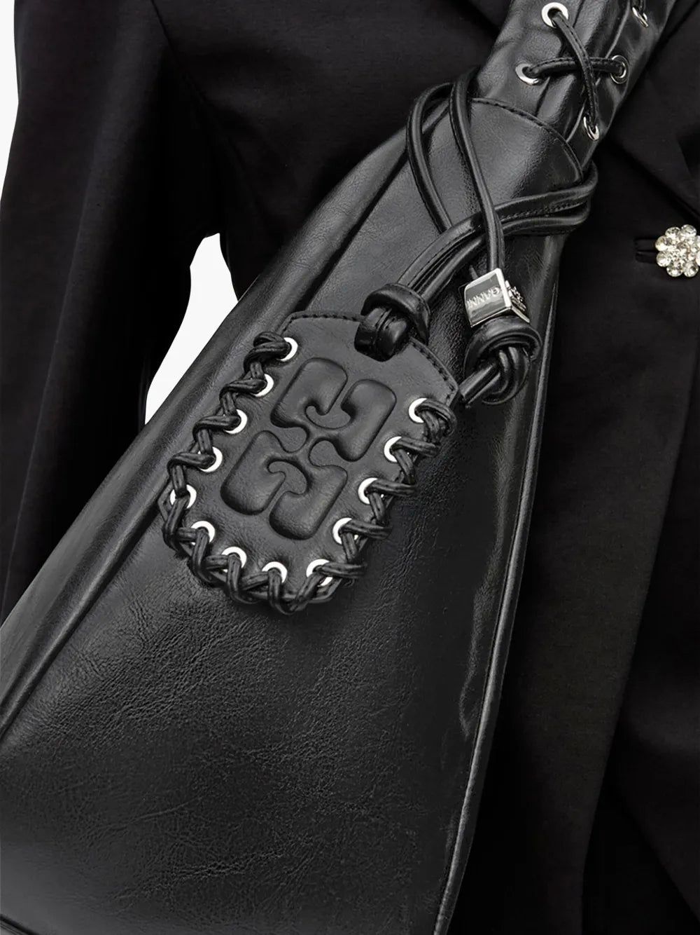 Ganni Xxl Leather Shoulder Bag